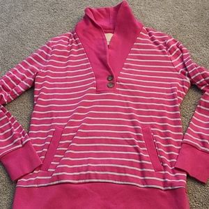 Pink and Grey striped sweater